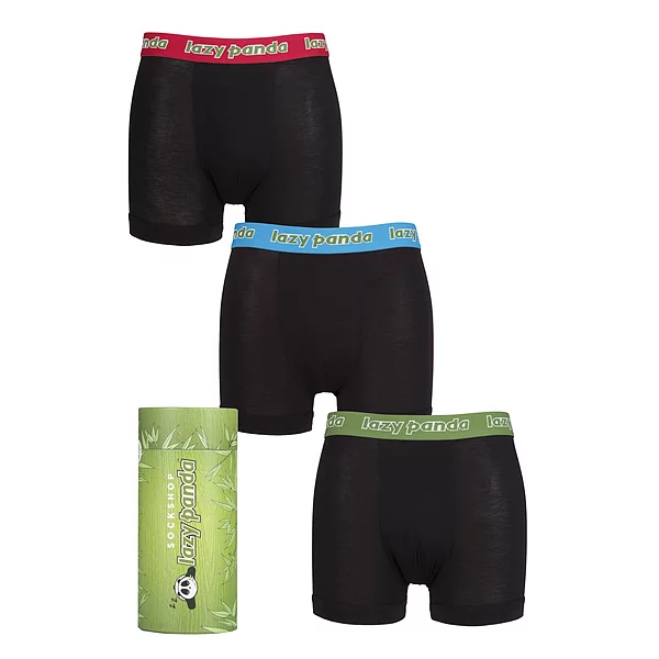 Best Seller Mens 3 Pack SOCKSHOP Lazy Panda Bamboo Hipster Trunks Blue / Red / Green Large