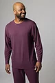 Mens 1 Pack Lazy Panda Bamboo Loungewear Selection Long Sleeved Top - Burgundy Long Sleeved Top