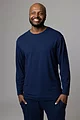 Mens 1 Pack Lazy Panda Bamboo Loungewear Selection Long Sleeved Top - Navy Long Sleeved Top
