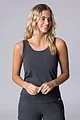 Women's 1 Pack Lazy Panda Bamboo Loungewear Selection Vest Top - Charcoal Vest Top