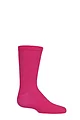 Boys and Girls 1 Pair Lazy Panda Plain and Striped Bamboo Socks with Comfort Cuff and Smooth Toe Seams - Dark Pink