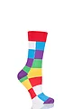 Mens Women's and Kids 1 Pair SOCKSHOP Friendship Friday with Elmer Patchwork Bamboo Socks - Multicoloured