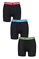 Mens 3 Pack SOCKSHOP Lazy Panda Bamboo Boxer Shorts - Black / Red / Green