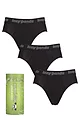 Mens 3 Pack Lazy Panda Bamboo Briefs - Black