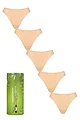 Women's 5 Pair Lazy Panda Bamboo Thongs - Nude