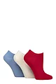 Women's 3 Pair Lazy Panda Bamboo Trainer Socks with Smooth Toe Seams - Nautical Plain
