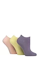 Women's 3 Pair Lazy Panda Bamboo Trainer Socks with Smooth Toe Seams - Sicilian Blush Plain