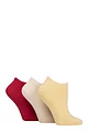Women's 3 Pair Lazy Panda Bamboo Trainer Socks with Smooth Toe Seams - Tuscan Tomato Plain