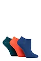 Women's 3 Pair SOCKSHOP Bamboo Trainer Socks with Smooth Toe Seams - Mandarin Plain