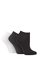 Women's 3 Pair SOCKSHOP Bamboo Trainer Socks with Smooth Toe Seams - Black / Charcoal / White