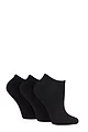 Women's 3 Pair SOCKSHOP Bamboo Trainer Socks with Smooth Toe Seams - Black