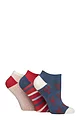 Women's 3 Pair Lazy Panda Bamboo Trainer Socks with Smooth Toe Seams - Nautical Patterned