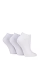 Women's 3 Pair SOCKSHOP Bamboo Trainer Socks with Smooth Toe Seams - White