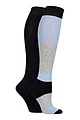 Women's 2 Pair SOCKSHOP Plain and Patterned Bamboo Knee High Socks with Smooth Toe Seams - Kentucky Blue
