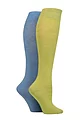 Women's 2 Pair SOCKSHOP Plain and Patterned Bamboo Knee High Socks with Smooth Toe Seams - Spanish Moss