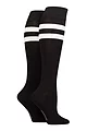 Women's 2 Pair SOCKSHOP Plain and Patterned Bamboo Knee High Socks with Smooth Toe Seams - Sport Stripe