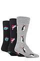 Mens 3 Pair SOCKSHOP Lazy Panda Christmas Bamboo Socks - Penguin/Hats/Sprouts