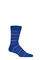 SOCKSHOP 1 Pair Striped Colour Burst Bamboo Socks with Smooth Toe Seams - Blue Monday