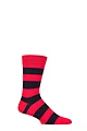 SOCKSHOP 1 Pair Striped Colour Burst Bamboo Socks with Smooth Toe Seams - Red Right Hand