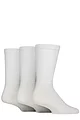 Mens and Women's 3 Pair SOCKSHOP Lazy Panda Full Cushion Crew Bamboo Sports Socks - White
