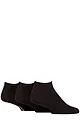 Mens and Women's 3 Pair Lazy Panda Full Cushion Bamboo Sports Trainer Socks - Black