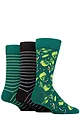Mens 3 Pair SOCKSHOP Lazy Panda Novelty Bamboo Socks - Chameleon