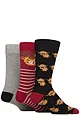 Mens 3 Pair Lazy Panda Novelty Bamboo Socks - Highland Cow