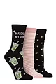 Women's 3 Pair Lazy Panda Novelty Bamboo Socks - Matcha My Vibe