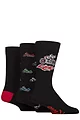 Mens 3 Pair Lazy Panda Novelty Bamboo Socks - Born to Ride