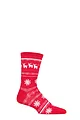 Mens and Women's SOCKSHOP 1 Pair Lazy Panda Bamboo Fun & Novelty Socks - Red Sleigh Ride