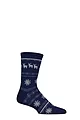 Mens and Women's SOCKSHOP 1 Pair Lazy Panda Bamboo Fun & Novelty Socks - Navy Sleigh Ride