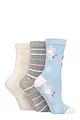 Women's 3 Pair SOCKSHOP Lazy Panda Christmas Bamboo Socks - Snow Mice