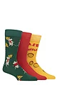 Mens 3 Pair SOCKSHOP Lazy Panda Christmas Bamboo Socks - Merry Cheesemas