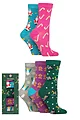 Women's 5 Pair SOCKSHOP Lazy Panda Christmas Gift Boxed Bamboo Socks - Women's Christmas