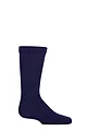 Boys and Girls 1 Pair Lazy Panda Plain and Striped Bamboo Socks with Comfort Cuff and Smooth Toe Seams - Navy