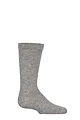 Boys and Girls 1 Pair Lazy Panda Plain and Striped Bamboo Socks with Comfort Cuff and Smooth Toe Seams - Light Grey