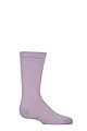 Boys and Girls 1 Pair Lazy Panda Plain and Striped Bamboo Socks with Comfort Cuff and Smooth Toe Seams - Lilac