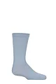 Boys and Girls 1 Pair Lazy Panda Plain and Striped Bamboo Socks with Comfort Cuff and Smooth Toe Seams - Pale Blue