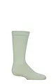 Boys and Girls 1 Pair Lazy Panda Plain and Striped Bamboo Socks with Comfort Cuff and Smooth Toe Seams - Sage