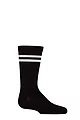 Boys and Girls 1 Pair Lazy Panda Plain and Striped Bamboo Socks with Comfort Cuff and Smooth Toe Seams - Sports Stripe Black