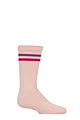 Boys and Girls 1 Pair Lazy Panda Plain and Striped Bamboo Socks with Comfort Cuff and Smooth Toe Seams - Sports Stripe Pink