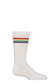Boys and Girls 1 Pair Lazy Panda Plain and Striped Bamboo Socks with Comfort Cuff and Smooth Toe Seams - Sports Stripe Rainbow