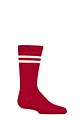 Boys and Girls 1 Pair Lazy Panda Plain and Striped Bamboo Socks with Comfort Cuff and Smooth Toe Seams - Sports Stripe Red