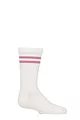 Boys and Girls 1 Pair Lazy Panda Plain and Striped Bamboo Socks with Comfort Cuff and Smooth Toe Seams - Sports Stripe White / Pink