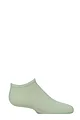 Boys and Girls 1 Pair Lazy Panda Plain Bamboo Trainer Socks with Smooth Toe Seams - Sage