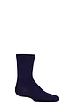Boys and Girls 1 Pair Lazy Panda Plain Mid-Weight Bamboo Socks with Comfort Cuff and Smooth Toe Seams - Navy