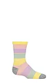 Boys and Girls 1 Pair SOCKSHOP Plain and Striped Bamboo Socks with Comfort Cuff and Smooth Toe Seams - Muted Rainbow Stripes