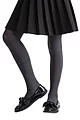 Girls 1 Pair Lazy Panda Plain Bamboo Tights with Smooth Toe Seams - Grey