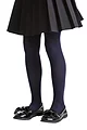 Girls 1 Pair Lazy Panda Plain Bamboo Tights with Smooth Toe Seams - Navy