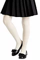 Girls 1 Pair Lazy Panda Plain Bamboo Tights with Smooth Toe Seams - Cream